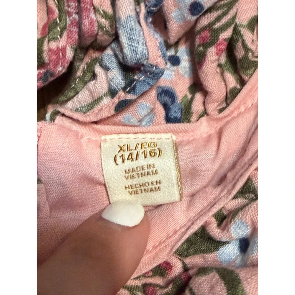 Scotch & Soda Dress Girls Size XL (14/16) Pink Dress Floral Ruffle Collar